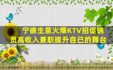 宁德生意火爆KTV招促销员高收入兼职提升自已的舞台